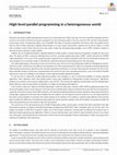 Research paper thumbnail of High‐level parallel programming in a heterogeneous world