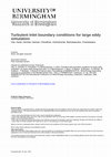 Research paper thumbnail of Turbulent Inlet boundary conditions for large eddy simulation: an urban wind energy test-case