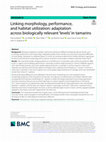 Research paper thumbnail of Linking morphology, performance, and habitat utilization: adaptation across biologically relevant ‘levels’ in tamarins
