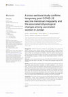 Research paper thumbnail of A cross-sectional study confirms temporary post-COVID-19 vaccine menstrual irregularity and the associated physiological changes among vaccinated women in Jordan