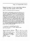 Research paper thumbnail of Surgical treatment of aortic coarctation in infants younger than three months: 1985 to 1990. Success of extended end-to-end arch aortoplasty