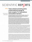 Research paper thumbnail of Taste substance binding elicits conformational change of taste receptor T1r heterodimer extracellular domains