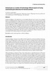 Research paper thumbnail of Animal pain as a matter of technology: Ethical aspects of using automated pain detection for farmed animals