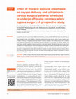 Research paper thumbnail of Effect of Thoracic Epidural Anesthesia on Oxygen Saturation During One-Lung Ventilation in Pulmonary Resection Surgery