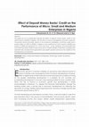 Research paper thumbnail of Effect of Deposit Money Banks' Credit on the Performance of Micro, Small and Medium Enterprises in Nigeria