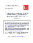 Research paper thumbnail of The unconsciousness of psychoanalysis : Robert Castel’s Le psychanalysme : L’order psychanlytique et le pouvoir