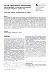 Research paper thumbnail of The role of family harmony, emotion-focused coping, stressful life events on non-suicidal self-injury behavior in adolescents