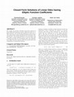 Research paper thumbnail of Closed form solutions of linear odes having elliptic function coefficients