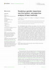 Research paper thumbnail of Studying a gender responsive vaccine system: retrospective analysis of best methods