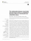 Research paper thumbnail of The relationship between mood state and perceived control in contingency learning: effects of individualist and collectivist values