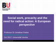 Research paper thumbnail of Social work, precarity and the need for radical action: A European perspective