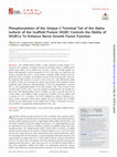 Research paper thumbnail of Phosphorylation of the Unique C-terminal Tail of the Alpha Isoform of the Scaffold Protein SH2B1 Controls the Ability of SH2B1alpha to Enhance Nerve Growth Factor Function