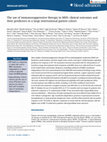 Research paper thumbnail of The use of immunosuppressive therapy in MDS: clinical outcomes and their predictors in a large international patient cohort