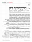 Research paper thumbnail of Design of Electrical Stimulation Waveform for Enhancing Saltiness and Experiment on Low-Sodium Dieters