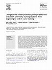 Research paper thumbnail of Change in the health promoting lifestyle behaviour of Turkish University nursing students from beginning to end of nurse training