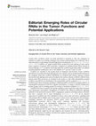 Research paper thumbnail of Editorial: Emerging Roles of Circular RNAs in the Tumor: Functions and Potential Applications