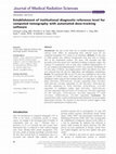 Research paper thumbnail of Establishment of institutional diagnostic reference level for computed tomography with automated dose-tracking software