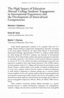 Research paper thumbnail of The High Impact of Education Abroad: College Students’ Engagement in International Experiences and the Development of Intercultural Competencies