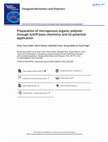 Research paper thumbnail of Preparation of microporous organic polymer through Schiff base chemistry and its potential application