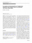 Research paper thumbnail of Investigating the Relationship Between Neighborhood Experiences and Psychiatric Distress for Individuals with Serious Mental Illness