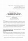 Research paper thumbnail of History taking its turn – international labour migration in V4 countries after World War II