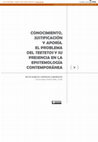 Research paper thumbnail of Conocimiento, justificación y aporía. El problema del Teeteto y su presencia en la epistemología contemporánea