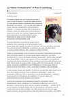 Research paper thumbnail of Cozzo La letizia rivoluzionaria di Rosa Luxemburg RECENS