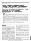 Research paper thumbnail of Cortical Thickness in the Right Anterior Cingulate Cortex Relates to Clinical Response to Left Prefrontal Accelerated Intermittent Theta Burst Stimulation: An Exploratory Study