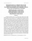 Research paper thumbnail of Remuneration as a Predictor of Job-Hopping Intention: Implication for Teaching Engagement of Academics among Selected Universities in Nigeria