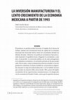 Research paper thumbnail of La Inversión Manufacturera y El Lento Crecimiento De La Economía Mexicana a Partir De 1993