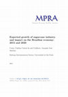 Research paper thumbnail of Expected Growth of Sugarcane Industry and Impact on the Brazilian Economy: 2015 and 2020