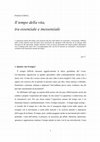 Research paper thumbnail of Il tempo della vita, tra essenziale e inessenziale