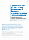 Research paper thumbnail of The introduction of ICT in schools. What is the relationship? A framework for technology policy