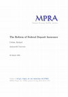 Research paper thumbnail of The Reform of Federal Deposit Insurance