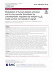 Research paper thumbnail of Modulation of human platelet activation and in vivo vascular thrombosis by columbianadin: regulation by integrin αIIbβ3 inside-out but not outside-in signals