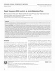 Research paper thumbnail of Rapid Sequence MRI Analysis of Acute Abdominal Pain