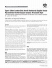 Research paper thumbnail of Correlation Between Sagittal Balance Parameters and Herniation Levels in Patients Operated for Lumbar Disc Herniation