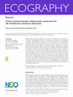 Research paper thumbnail of Ecotone formation through ecological niche construction: the role of biodiversity and species interactions