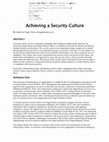 Research paper thumbnail of Achieving a Security Culture