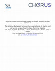 Research paper thumbnail of Correlation between temperature variations of static and dynamic properties in glass-forming liquids