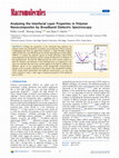 Research paper thumbnail of Analyzing the Interfacial Layer Properties in Polymer Nanocomposites by Broadband Dielectric Spectroscopy