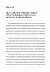 Research paper thumbnail of Educação para a Inclusão Digital como medidas promissoras na pandemia e pós-pandemia