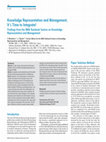 Research paper thumbnail of Knowledge Representation and Management, It’s Time to Integrate!