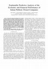 Research paper thumbnail of Explaining Predictive Analysis of the Economic and Financial Performance of Italian Publicly Owned Companies