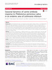 Research paper thumbnail of Seasonal dynamics of canine antibody response to Phlebotomus perniciosus saliva in an endemic area of Leishmania infantum