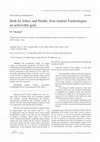 Research paper thumbnail of Both for Ethics and Health. Non-Animal Technologies: an achievable goal