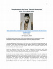 Research paper thumbnail of Remembering My Good Teacher Almarhum Prof. Dr. Safwan Idris