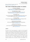 Research paper thumbnail of The Centers of Education in Islam: An Analysis