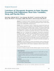 Research paper thumbnail of Correlates of therapeutic response in panic disorder presenting with palpitations: heart rate variability, sleep, and placebo effect