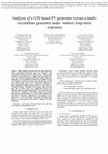 Research paper thumbnail of Analysis of a CIS based PV generator versus a multi-crystalline generator under outdoor long-term exposure